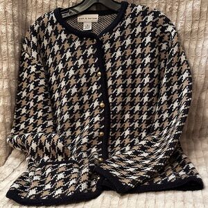 Croft & Barrow Women's Houndstooth Cardigan - Vintage